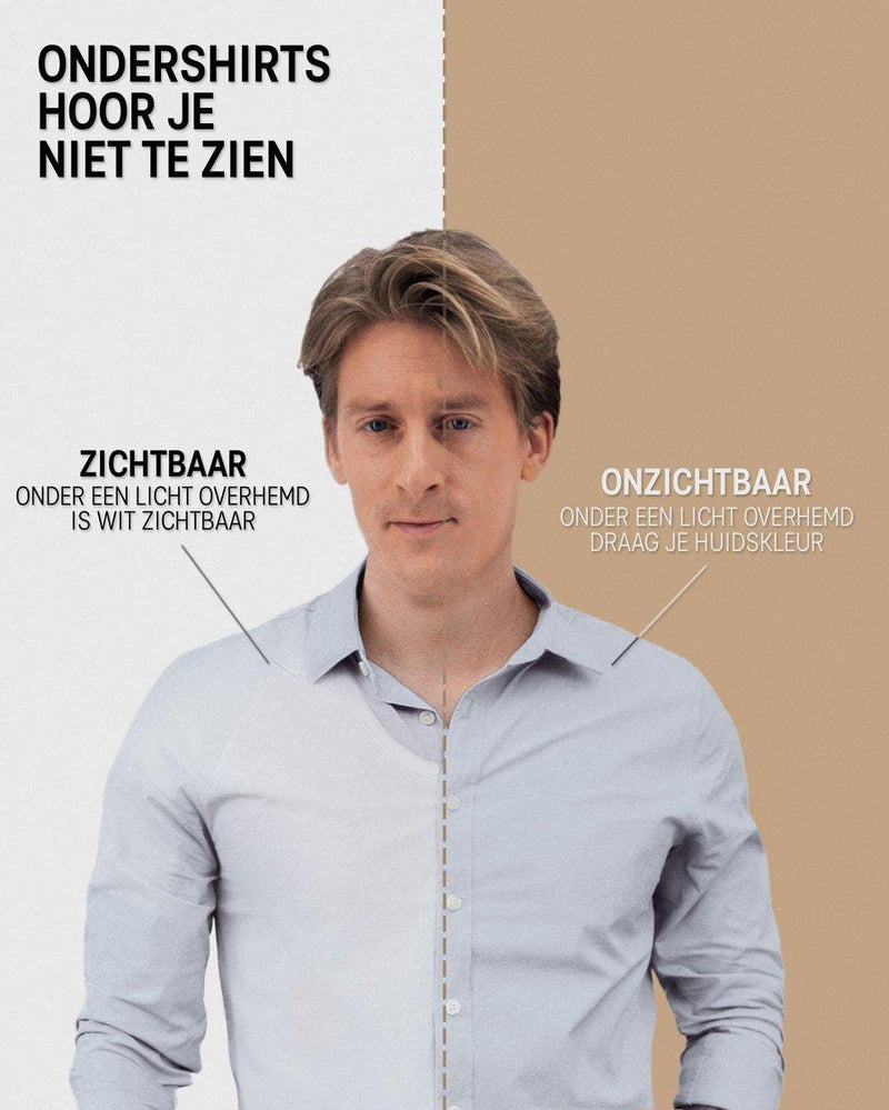 Heren - Anti Zweet Shirt-Wit-V-hals-Fibershirts-info color__invisible+neck__v-hals