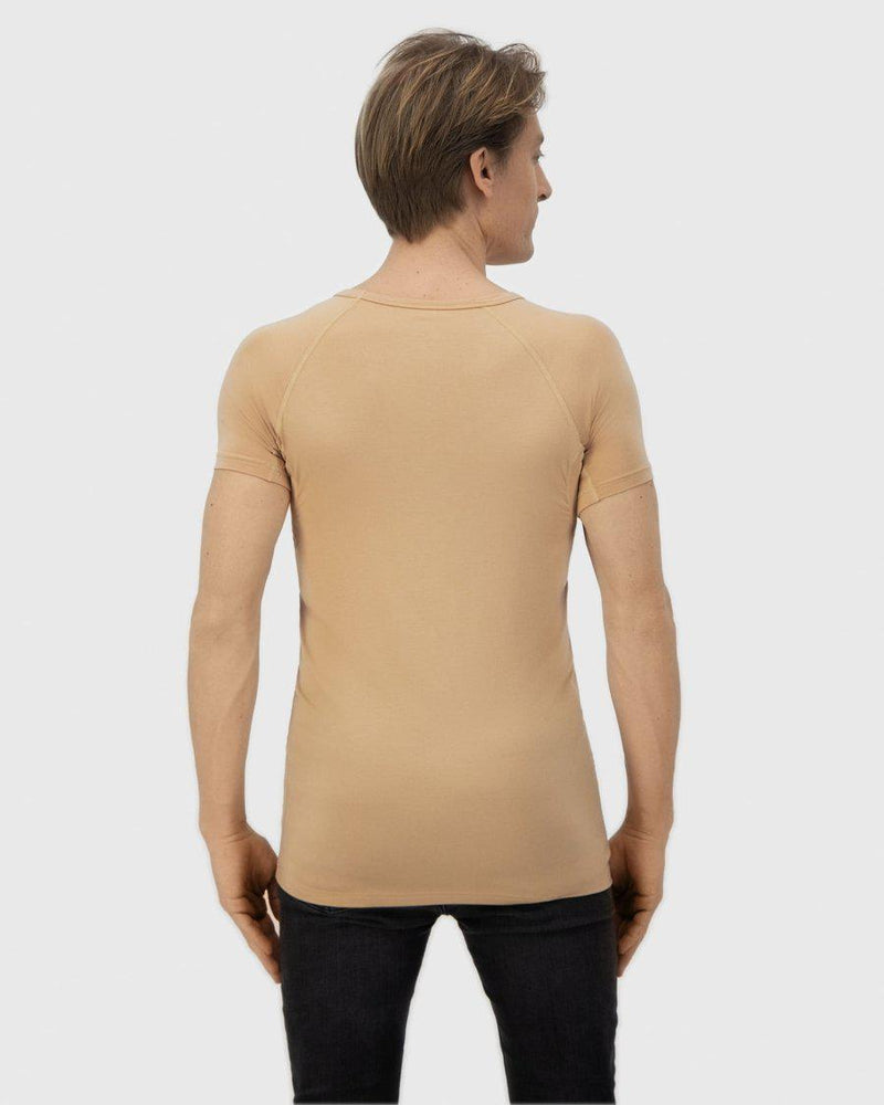 Heren - Anti Zweet Shirt-Wit-V-hals-S-Fibershirts color__invisible+neck__v-hals