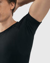 Heren - Anti Zweet Shirt-Wit-V-hals-S-Fibershirts color__zwart+neck__rond